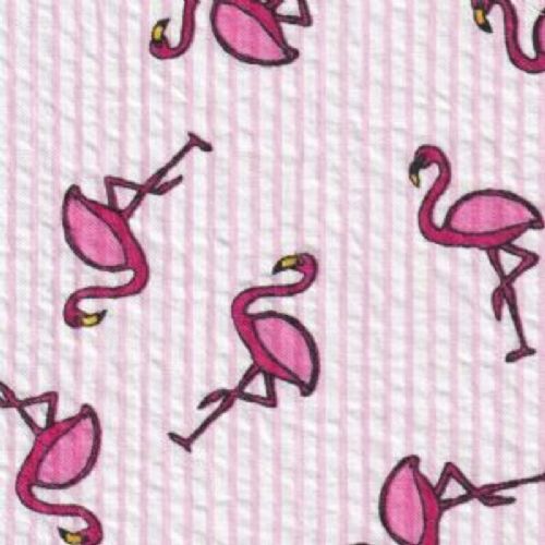 Seersucker Stripe-Flamingo