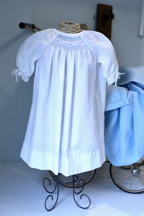 Ready to Smock-Baby Gown in Batiste