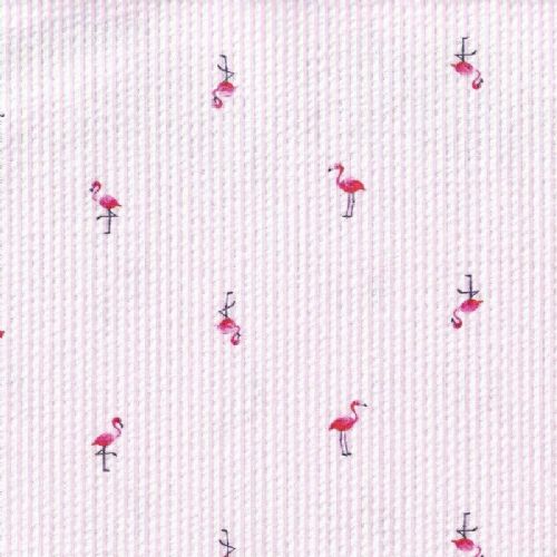 Seersucker Print-Pink Flamingos