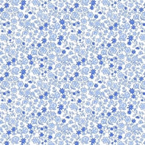 Sea Island Cotton Knit-Tiny Blue Flowers