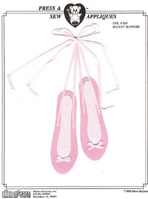 Press & Sew Applique`-Ballerina Shoes #824