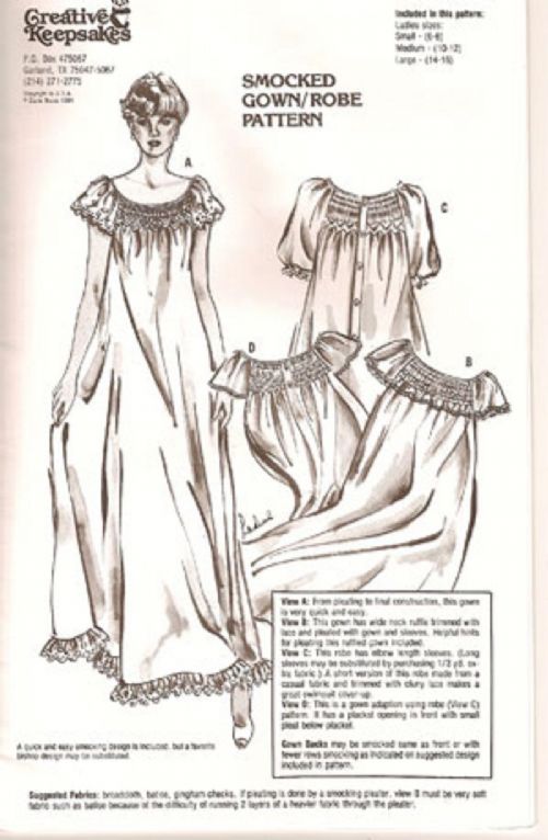 Ladies Smocked Gown & Robe