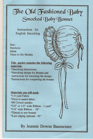 Smocked Baby Bonnet Pattern
