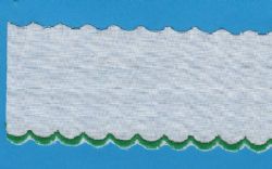Colored Swiss Edging-Kelly Green Scallops