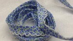 Double Fold Bias with Picot Edge Blue Floral