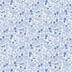 Sea Island Cotton Knit-Tiny Blue Flowers